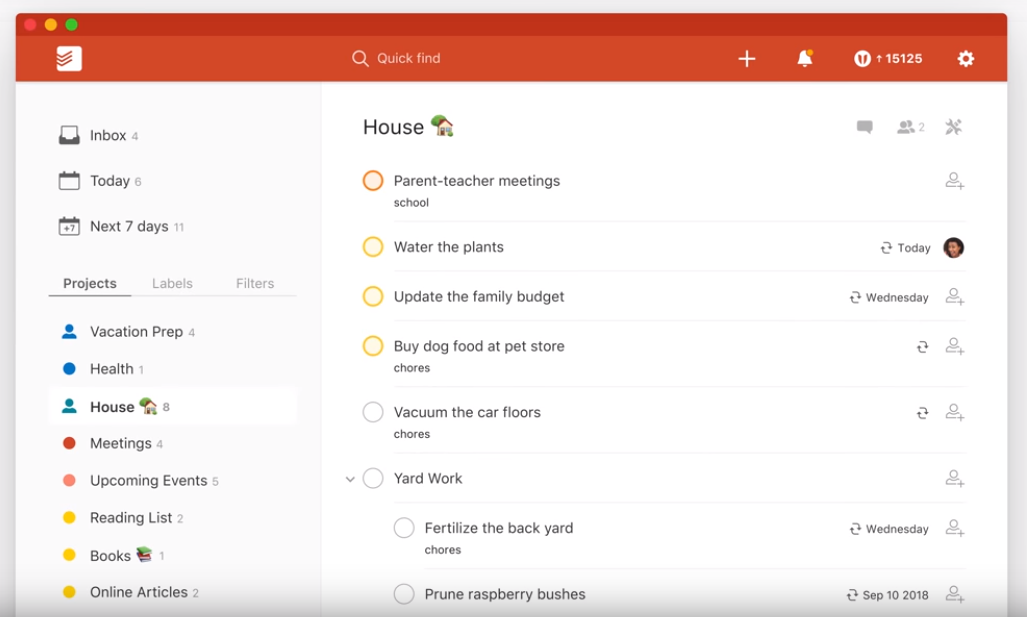 Todoist: to-do list and task manager